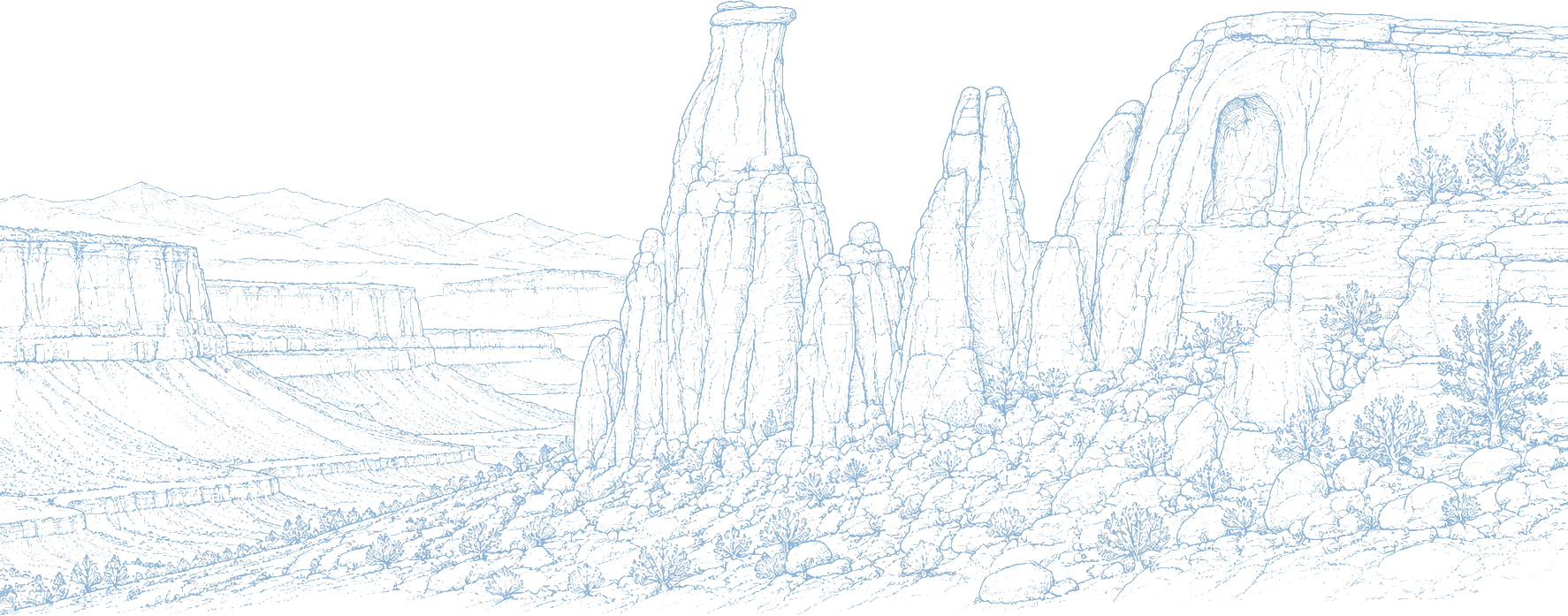 Colorado National Monument line art