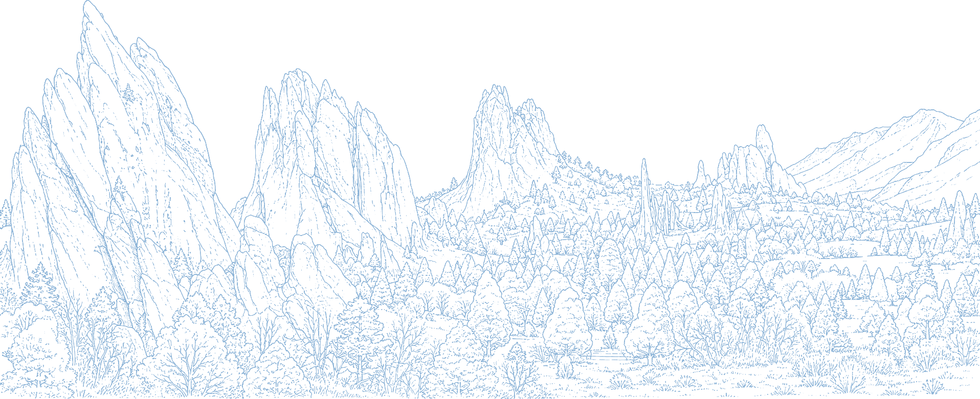 Garden of the Gods line art